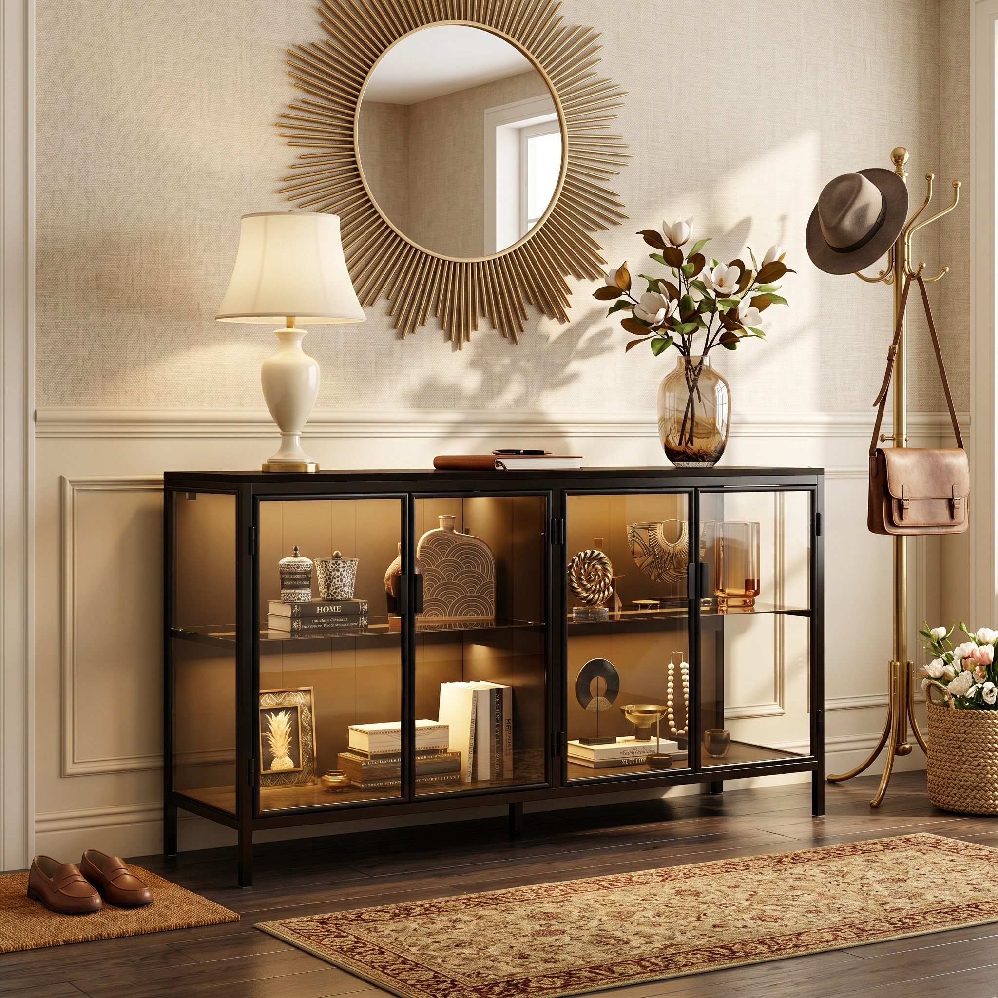 Orren Ellis Industrial Lighted Glass Display Stand & Reviews | Wayfair